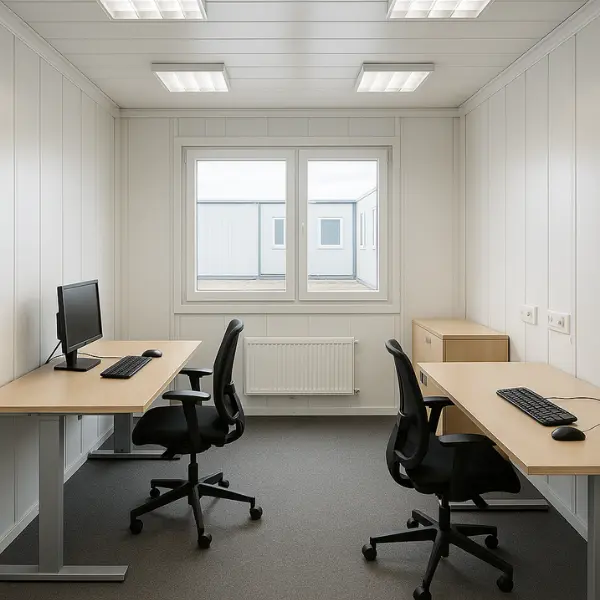 Beispiel einer Inneneinrichtung eines Bürocontainer